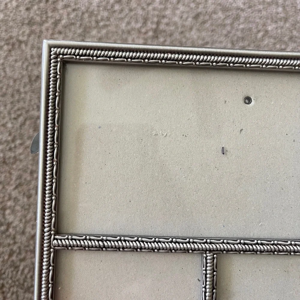 Vtg silver art nouveau Modern regency 8x10 Picture Frame‎ Ornate Etched filigree